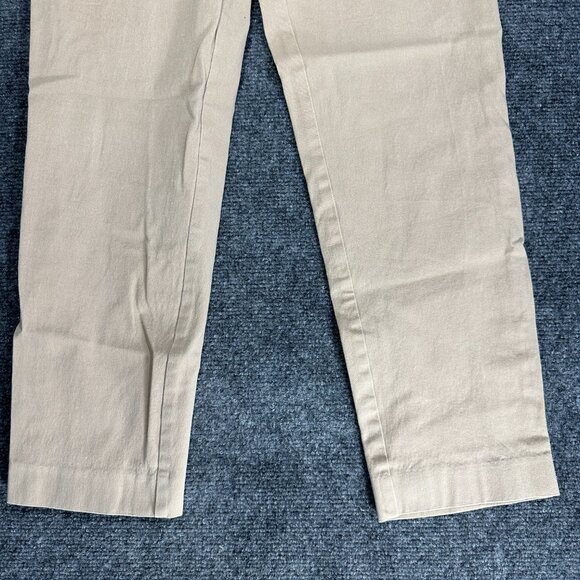 Ralph Lauren Pants Womens 4 Tan Stretch Flat Front Tapered Leg Zip Fly Pockets - Picture 2 of 8